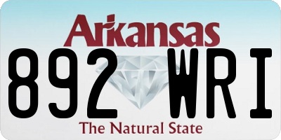 AR license plate 892WRI