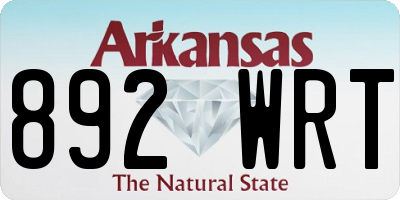 AR license plate 892WRT