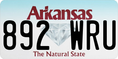 AR license plate 892WRU