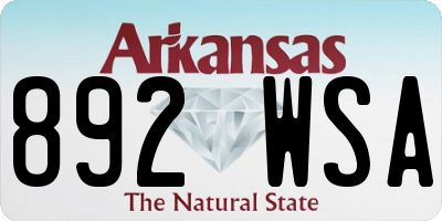 AR license plate 892WSA