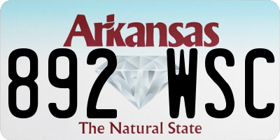 AR license plate 892WSC