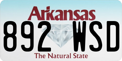 AR license plate 892WSD