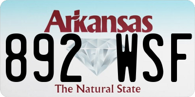 AR license plate 892WSF