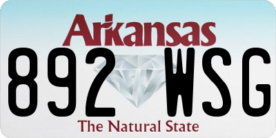AR license plate 892WSG
