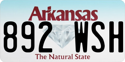 AR license plate 892WSH