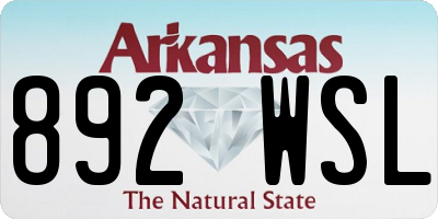 AR license plate 892WSL