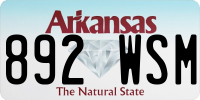 AR license plate 892WSM