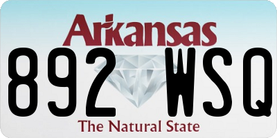 AR license plate 892WSQ