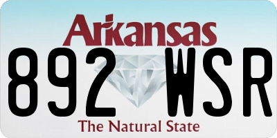 AR license plate 892WSR
