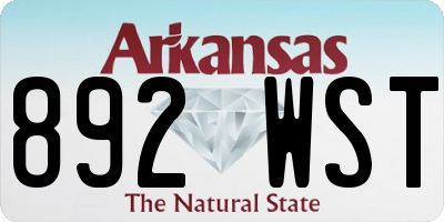AR license plate 892WST