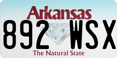 AR license plate 892WSX