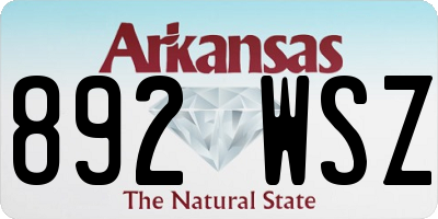 AR license plate 892WSZ