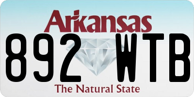 AR license plate 892WTB