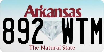 AR license plate 892WTM