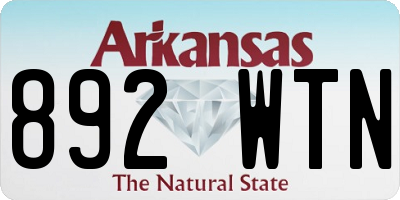 AR license plate 892WTN