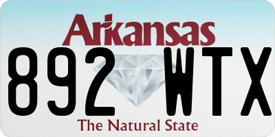 AR license plate 892WTX