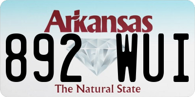 AR license plate 892WUI