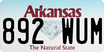 AR license plate 892WUM