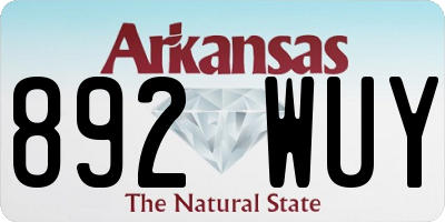 AR license plate 892WUY