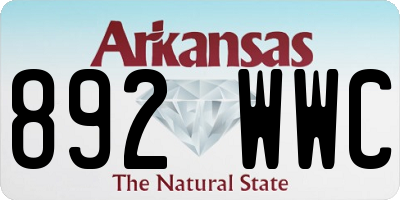 AR license plate 892WWC