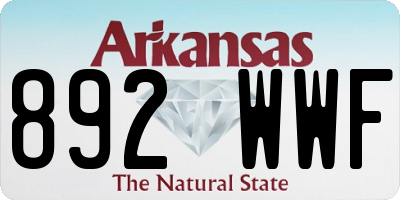 AR license plate 892WWF