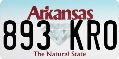 AR license plate 893KRO