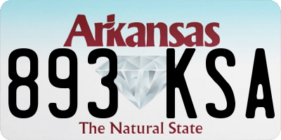 AR license plate 893KSA