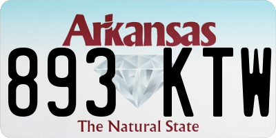 AR license plate 893KTW
