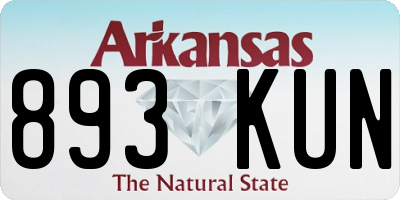 AR license plate 893KUN