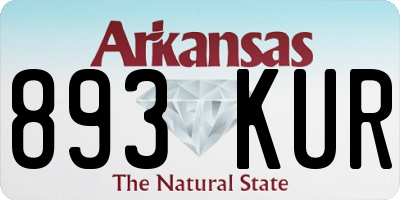 AR license plate 893KUR