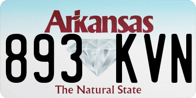 AR license plate 893KVN