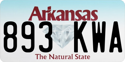 AR license plate 893KWA