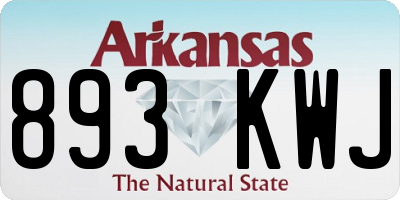 AR license plate 893KWJ