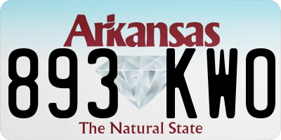 AR license plate 893KWO