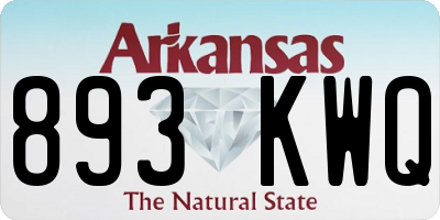 AR license plate 893KWQ