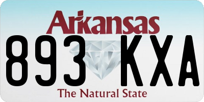 AR license plate 893KXA