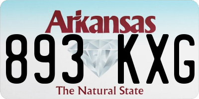 AR license plate 893KXG