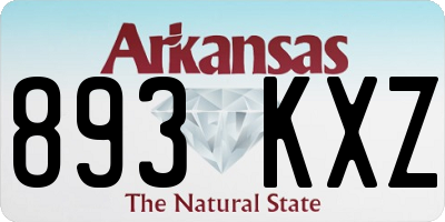 AR license plate 893KXZ