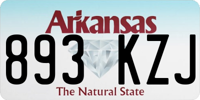 AR license plate 893KZJ