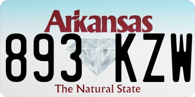 AR license plate 893KZW