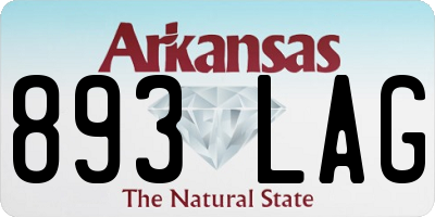 AR license plate 893LAG