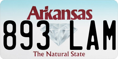 AR license plate 893LAM
