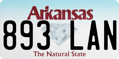 AR license plate 893LAN