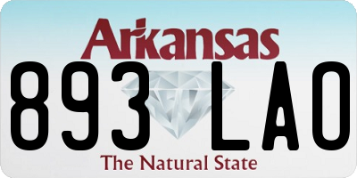 AR license plate 893LAO