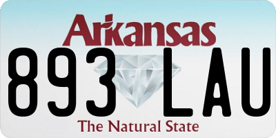 AR license plate 893LAU