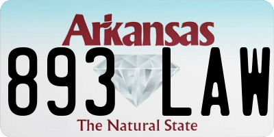 AR license plate 893LAW
