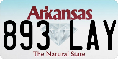 AR license plate 893LAY