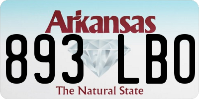 AR license plate 893LBO