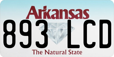 AR license plate 893LCD