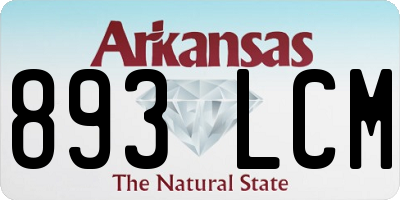 AR license plate 893LCM